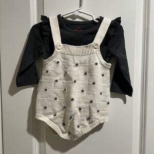 Cat & Jack Black and Cream Baby Romper